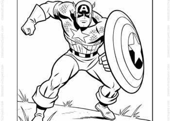 Tranh tô màu Đội trưởng Mỹ avengers