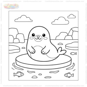 Tranh tô màu hải cẩu cute