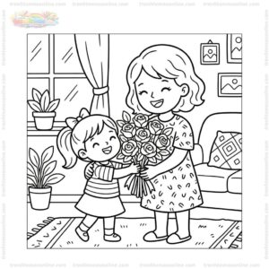 Tranh tô màu hoa hồng tặng mẹ Tranh tô màu hoa hồng tặng mẹ