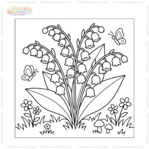 Tranh tô màu hoa linh lan đơn giản Tranh tô màu hoa linh lan đơn giản