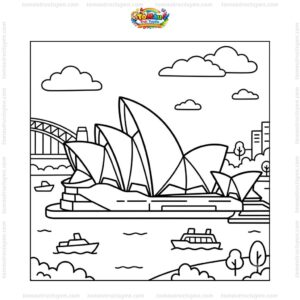 Tranh tô màu nhà hát Opera Sydney cho bé