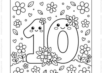 Tranh tô màu số 10 cùng hoa