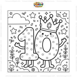 Tranh tô màu số 10 đội vương miện
