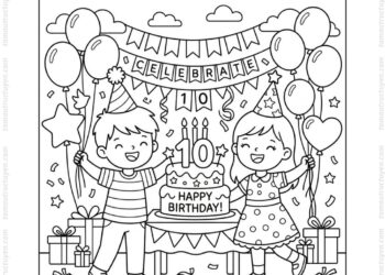 Tranh tô màu số 10 sinh nhật