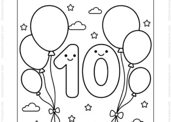 Tranh tô màu số 10 và bóng bay