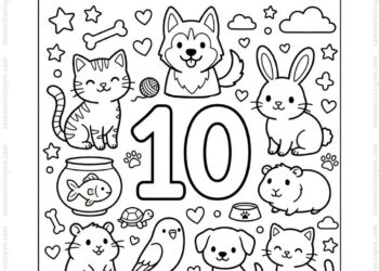 Tranh tô màu số 10 với thú cưng