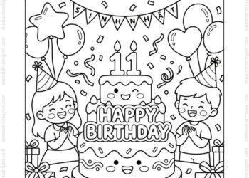 Tranh tô màu số 11 sinh nhật