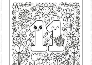 Tranh tô màu số 11 và hoa