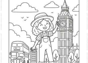 Tranh tô màu tháp Big Ben check-in