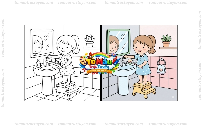 Tranh tô màu tiết kiệm nước