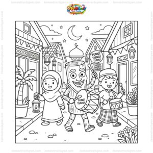 Tranh tô màu Tung Tung Tung Sahur Ramadan