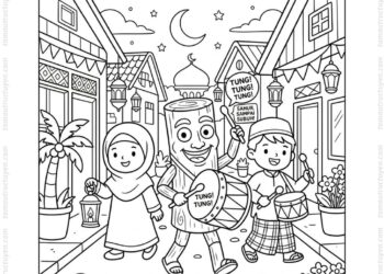 Tranh tô màu Tung Tung Tung Sahur Ramadan