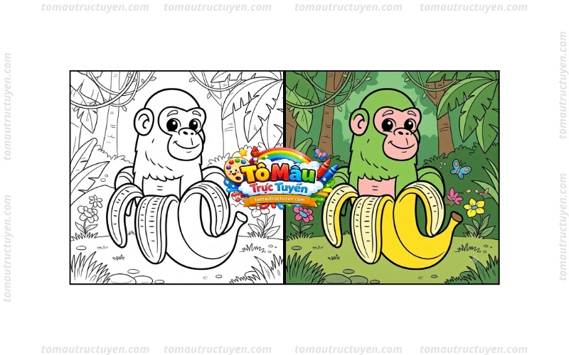 tô màu chimpanzini bananini