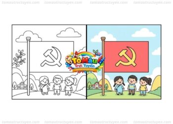 tô màu lá cờ đảng