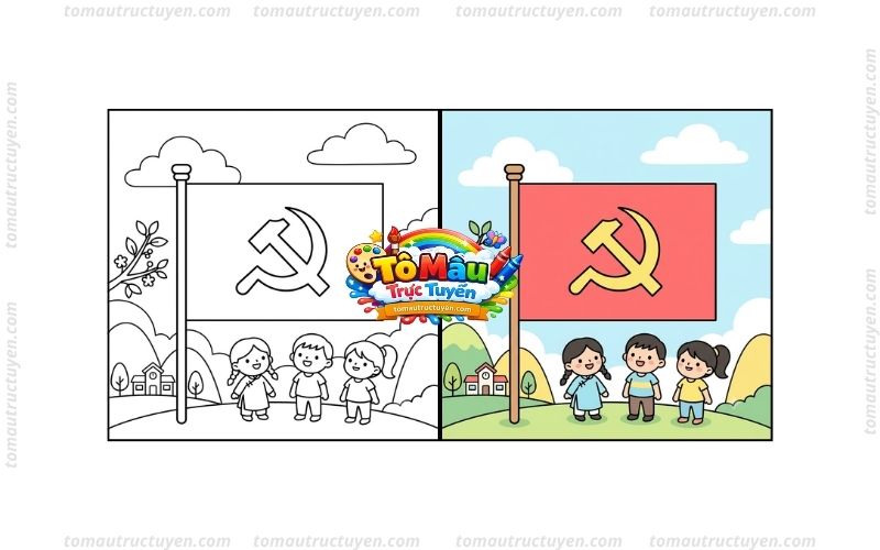 tô màu lá cờ đảng