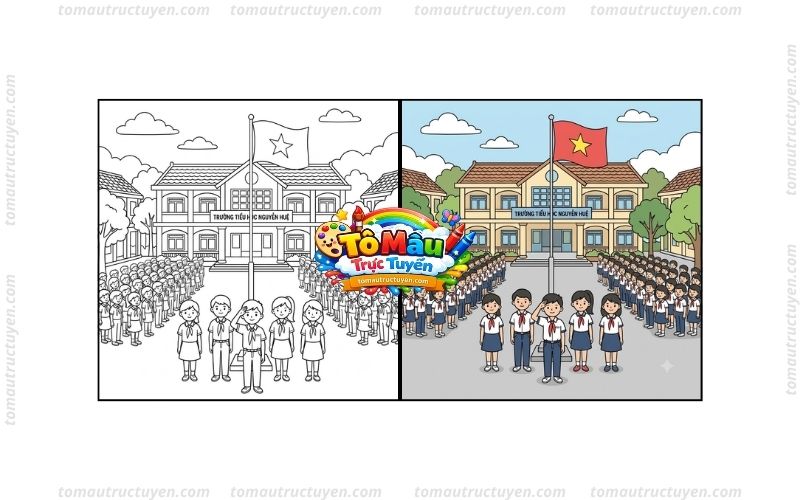tô màu lá cờ việt nam