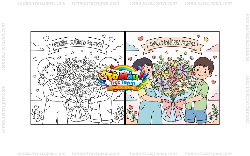 tranh tô màu 20/10