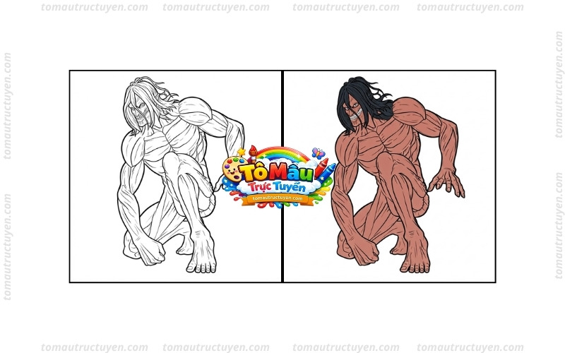 tranh tô màu attack on titan