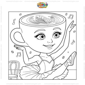 Tranh tô màu Ballerina Cappuccina dễ thương Tranh tô màu Ballerina Cappuccina dễ thương
