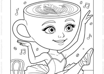 Tranh tô màu Ballerina Cappuccina dễ thương