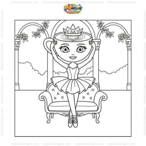 Tranh tô màu Ballerina Cappuccina đội vương miện Tranh tô màu Ballerina Cappuccina đội vương miện