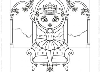 Tranh tô màu Ballerina Cappuccina đội vương miện
