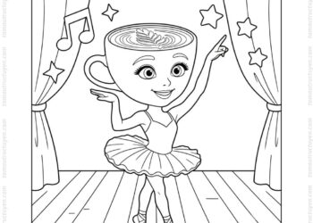 Tranh tô màu Ballerina Cappuccina múa ba lê