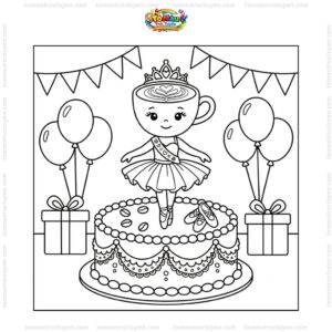 Tranh tô màu Ballerina Cappuccina sinh nhật Tranh tô màu Ballerina Cappuccina sinh nhật