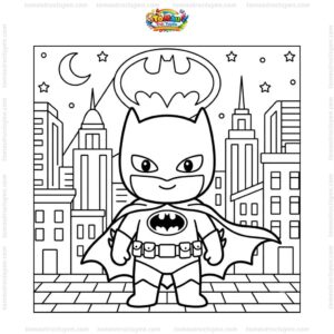 Tranh tô màu Batman chibi Tranh tô màu Batman chibi
