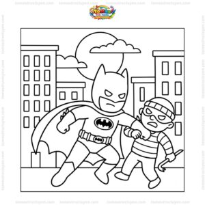 Tranh tô màu Batman chiến đấu Tranh tô màu Batman chiến đấu