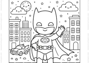 Tranh tô màu Batman cute