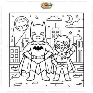 Tranh tô màu Batman và Robin Tranh tô màu Batman và Robin