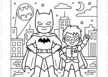 Tranh tô màu Batman và Robin