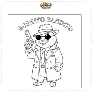 Tranh tô màu Bobrito Bandito cute