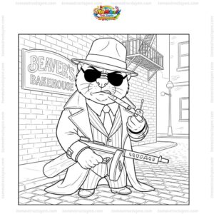Tranh tô màu Bobrito Bandito đeo kính