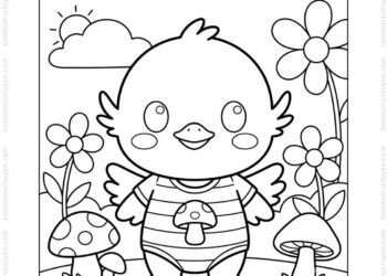 Tranh tô màu Bombombini Gusini chibi