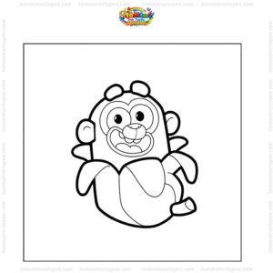 Tranh tô màu Chimpanzini Bananini chibi