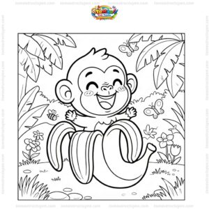 Tranh tô màu Chimpanzini Bananini cười
