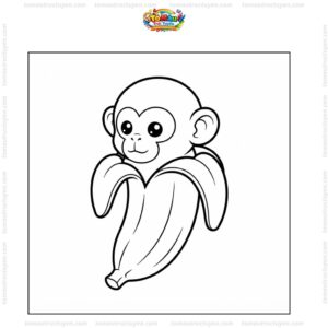 Tranh tô màu Chimpanzini Bananini cute