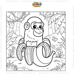Tranh tô màu Chimpanzini Bananini đẹp