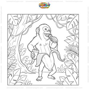 Tranh tô màu Chimpanzini Bananini nhảy