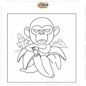 Tranh tô màu Chimpanzini Bananini siêu ngầu