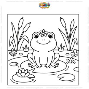 Tranh tô màu con ếch cute
