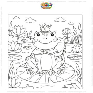 Tranh tô màu con ếch hoàng tử