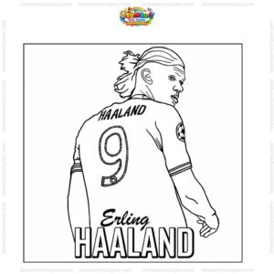 Tranh tô màu Erling Halland áo số 9