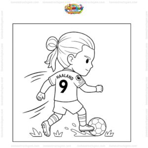 Tranh tô màu Erling Halland chibi