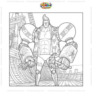 Tranh tô màu Franky đóng tàu