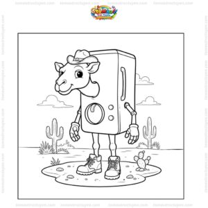 Tranh tô màu Frigo Camello đội mũ