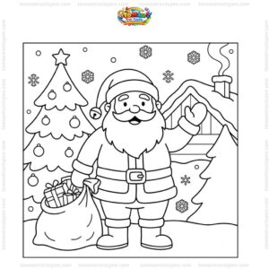 Tranh tô màu Giáng sinh ông già Noel