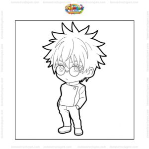Tranh tô màu Gojo chibi